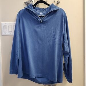 Tommy Bahama Men's Blue 1/4 Zip Sweater